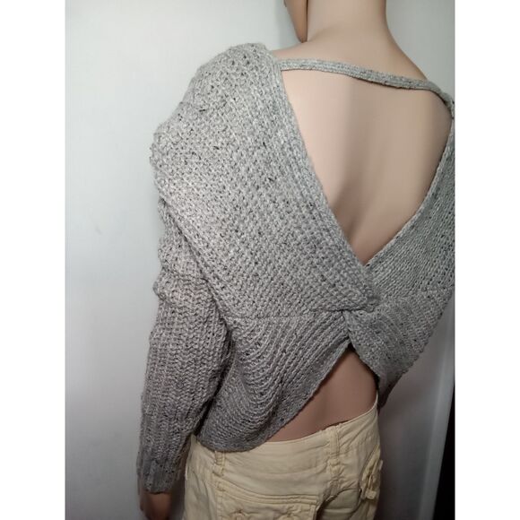 Ruby Moon sz sm gray crop sweater wool blend - Picture 6 of 16